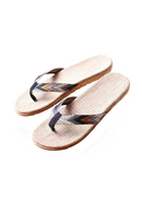 Men Linen Flip Flops Sandals Flat Non-Slip Linen Slides Home Slippers Casual Straw Beach Shoes
