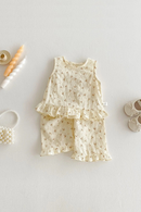 Girls Floral Set Summer Baby Sleeveless Top Children's Casual Pants Two-piece Set