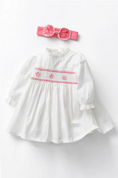 Autumn Girls Clothes Kids Dress Long Sleeve Children Baby Infants Princess Fairy Party Dresses with Hairband White