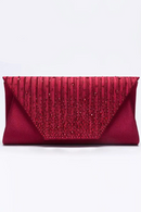 Clutch Handbag Rhinestone Bag Women Evening Wedding Banquet Shoulder Purse Pleated Satin Bag