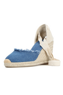 Denim Sandals  Wedge For Women With Ankle Strap