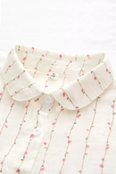 Double-layer Cotton Yarn Shirts Women Autumn Floral Loose Casual Soft Blouse Tops
