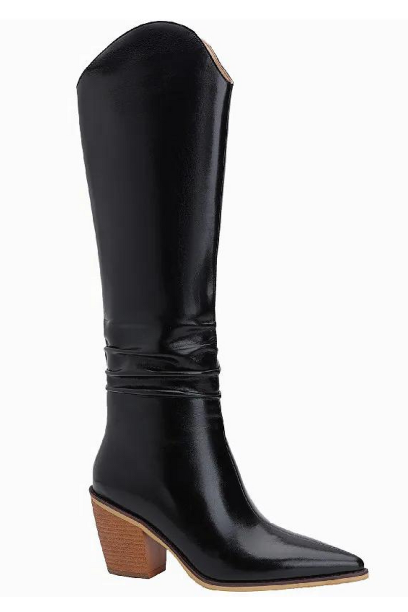 Genuine Leather Western Boots Women Women's Knee High Boots Winter