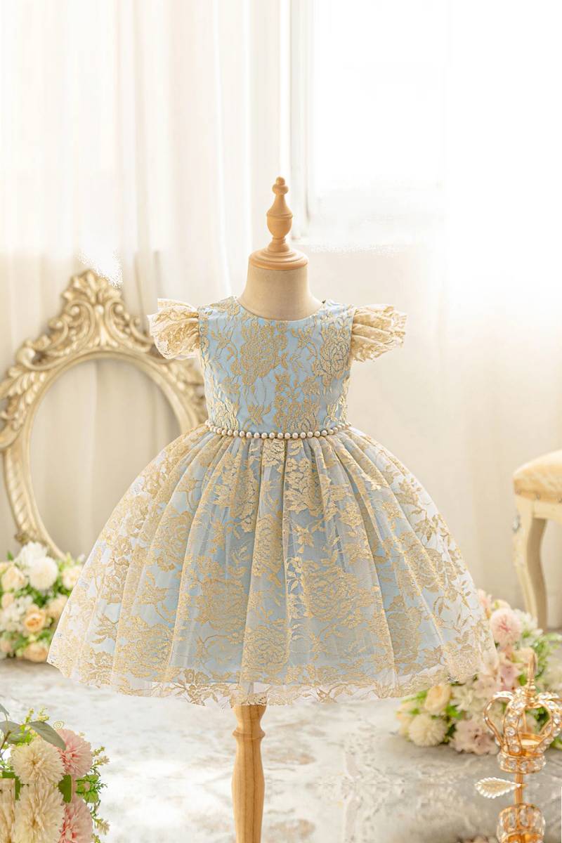3-10 years old embroidery elegant princess dress girl luxurious golden lace retro children festivals festival party dress carniv