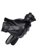 Men's Gloves Short Style Black Genuine Leather Gloves Winter Autumn Windproof and Warm
