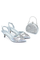 Pumps and Bag Pointed-Toe Shoes and Bag Elegant High Heels for Women