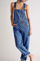 Denim Overalls for Women Loose Fit Classic Bib Casual Jean Stretchy Denim Overall Jumpsuit