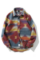 Autumn Winter Men's Vintage Ethnic Style Shirt Jackets Men Trend Turn-down Collar Buttons Up Oversized Loose Thicken Coats