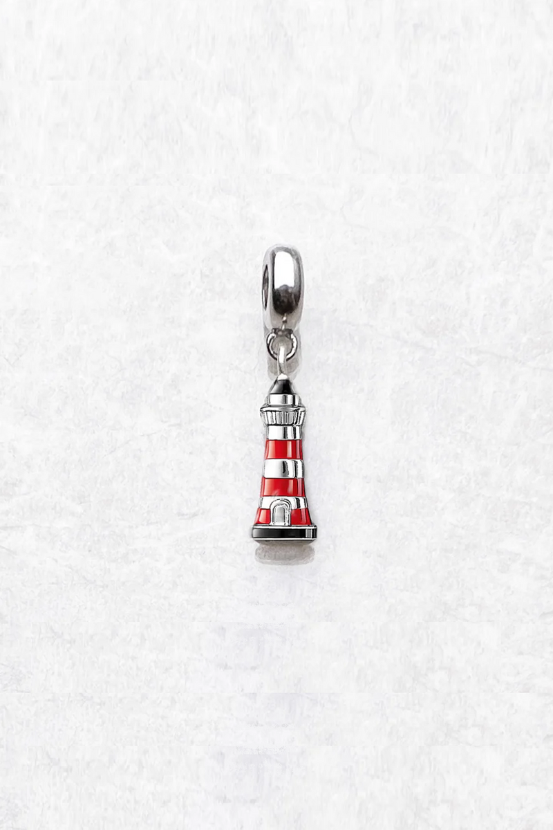 925 Sterling Silver Enamel Lighthouse Charms European Bead Gift DIY Accessories Jewelry