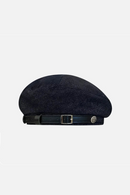 Retro Belt Buckle Design Denim Berets for Women Spring Autumn Casual