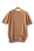 Men T-shirt Spring and Summer Pullover Short Sleeve Wool Knitted Vest Seamless Line