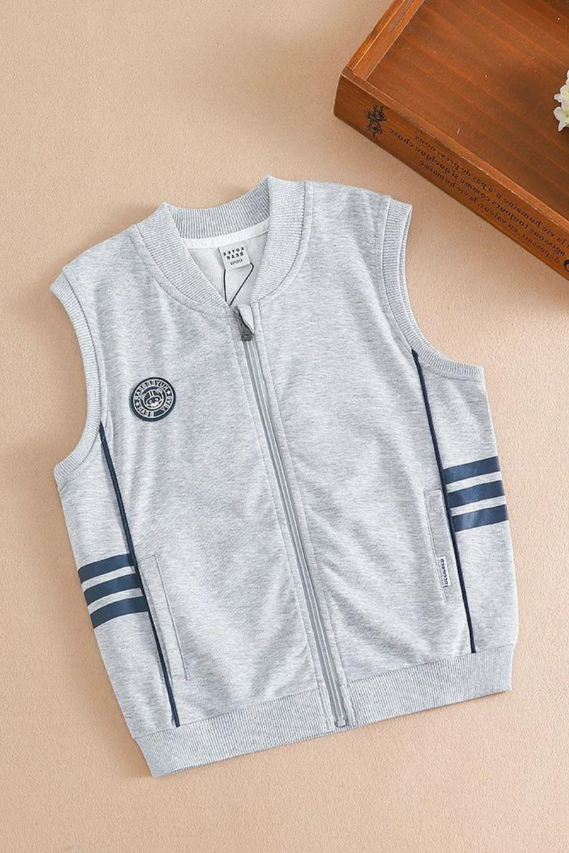 Kids Vest Spring and Autumn Breathable Cotton Waistcoat Zipper Tank Top Children's Vest Outwear