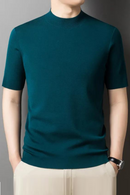 Superfine merino wool  T-shirt O-neck short sleeve solid spring summer Men pullovers sweater
