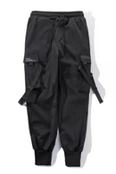 Joggers Pants Men Ribbon Multi-pocket Elastic Waist Harem Pants Streetwear Sweatpants Pencil Pants