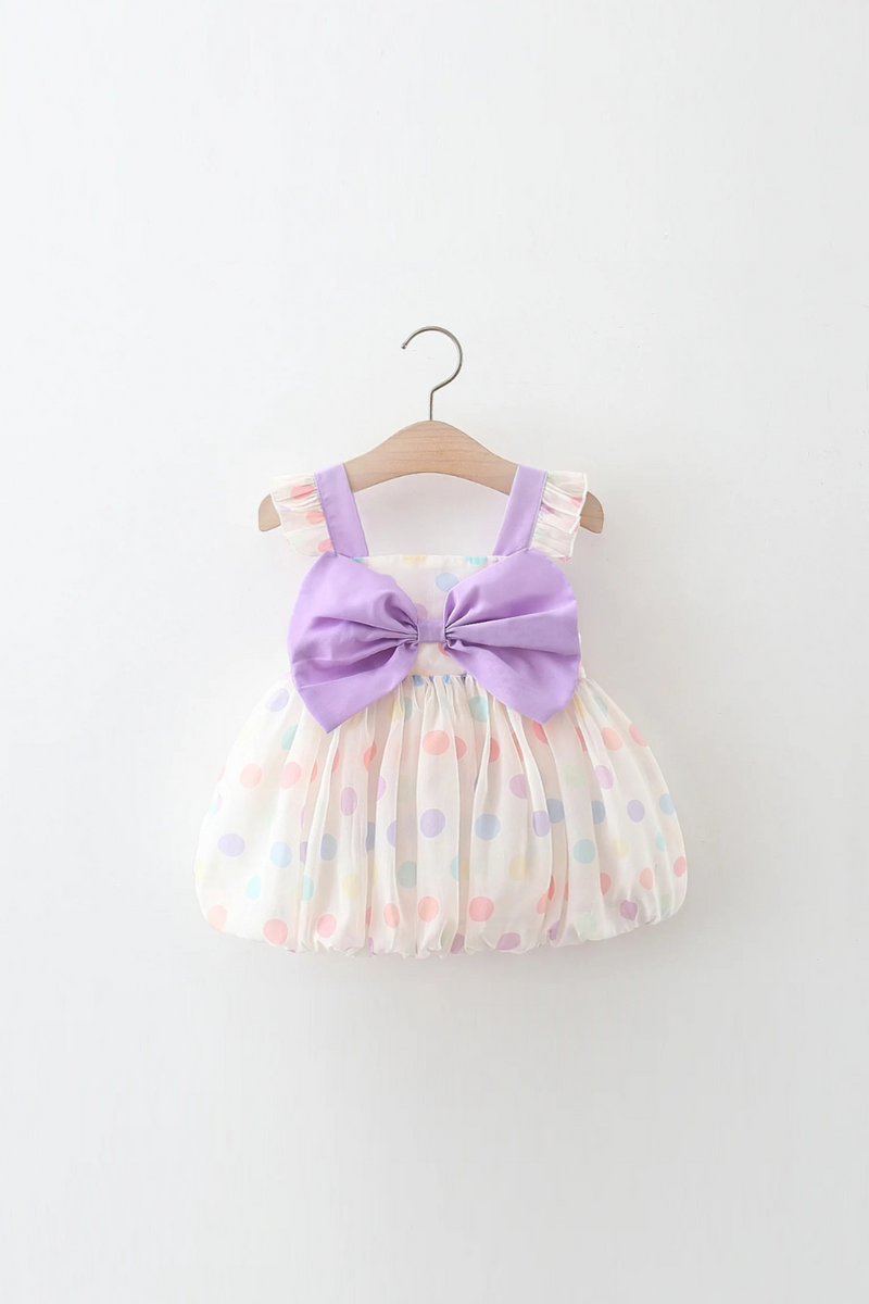 Baby And Girls Dress Summer Colorful Spot Girls Dress Bow Baby Strap Skirt (0-4 Years Old)