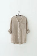 Blouse Women Summer High Collar Shirt