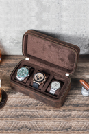 Genuine leather Watch Case Travel Storage Box for Ring Earrings Cufflinks Best Gift