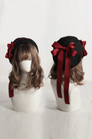 Cute Beret Cap Women Girl Casual Breathable Plaid Big Bow Hats