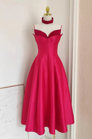 Summer Holiday Prom Wedding Dress Women Backless Chest Pad Wrap Corset Pleated Midi Halter