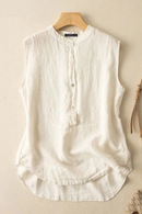 Summer Elegant Tanks Tops Women Sleeveless Blouse Casual Loose Beach Shirt Female Holiday