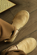 Male Comfortable Slip On Casual Shoes Handmade Genuine Leather Round Toe Retro Loafer