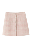 Women Tweed A-line Mini Skirt Office Lady Elegant Autumn Winter Skirts