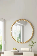 Beaded Round Wall Mirror 36"D