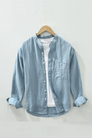 Autumn Winter Men's Linen Shirt Casual Loose