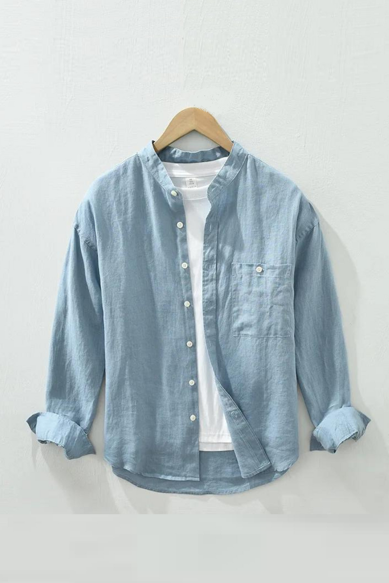 Autumn Winter Men's Linen Shirt Casual Loose