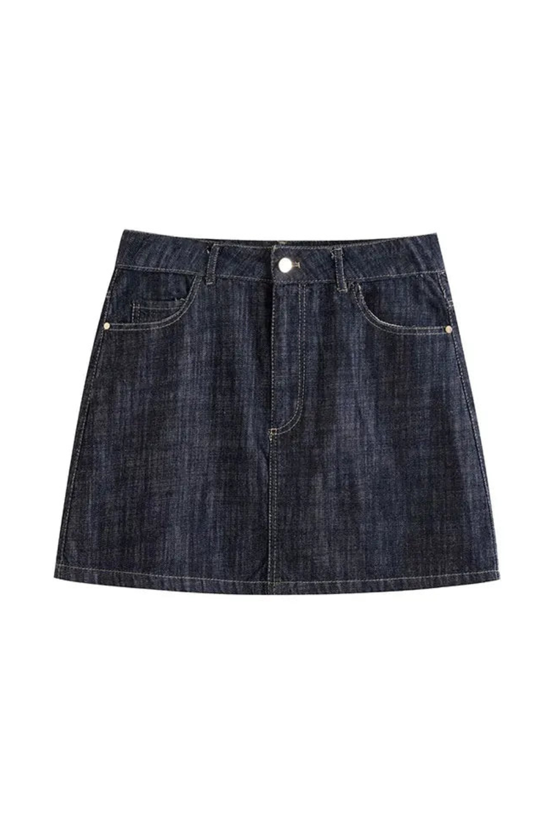 Denim skirt on a white background, Obroi