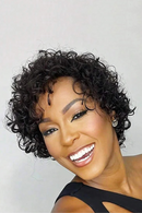 Curly Short Bob Wigs With Bangs Pixie Cut Wigs Short Wave Hair Wig for Women Wigs