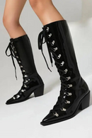 Autumn Winter high-heeled Women Boots Solid Pointed toe Punk heel Women's Boots