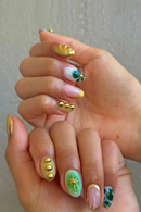 Short Almond Fake Nails Set Handmade Cute  Press-On Nails