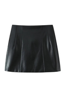 Women Black Back Zipper A-Line Mini Skirt Female Chic Lady Skirts