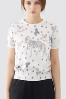 Women's T-shirt Star Round Neck Female Clothing T Shirt For Girls Top Tee