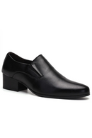 Men Dress Shoes Slip On Pointed Toe Leather Classic Men Formal Oxfords Black