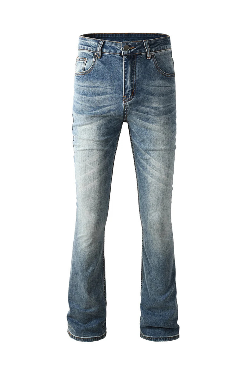Men's Jeans Pure Denim Pants Casual Classic Flared Trousers