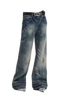 Women's Blue Jeans Baggy Denim Trousers Wide Leg Pants Oversize Clothes