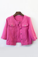 Denim Jacket Women Slim Short Cowboy Outerwear Thin Casual Jeans Jacket Coat Female