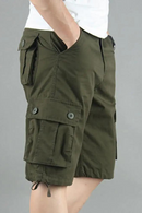 Summer Cargo Shorts Men Cotton Casual Shorts Classic Outdoor Solid Knee Length Pants Straight