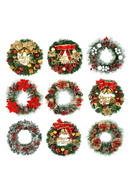 30cm Christmas Wreath Xmas Door Garland Hanging Ornaments Merry Christmas Decoration