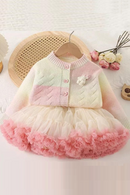 Girls Dress Autumn and Winter Red Celebration Children's Dress Christmas Girls Performance Dress