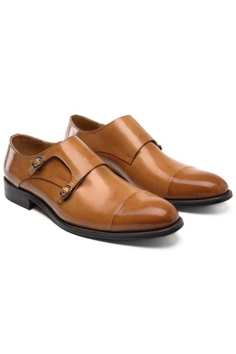 Double Monk Straps Men Shoes Bridegroom Dress Formal Genuine Leather Original Business Designer Shoes for Men