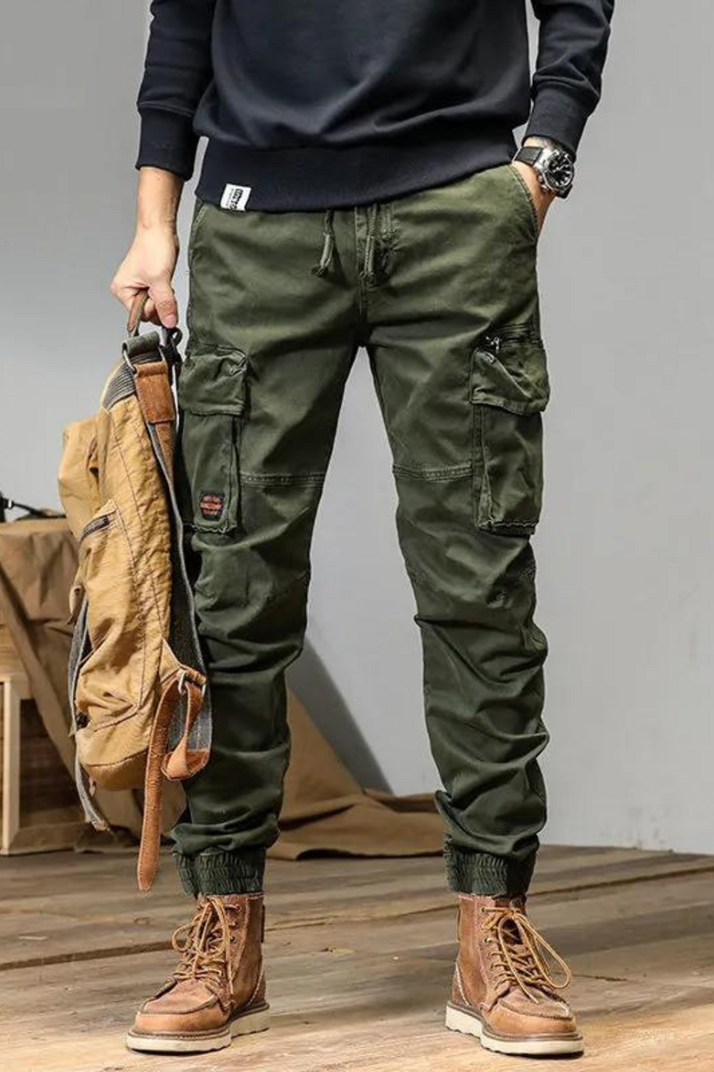 Cargo Pants Men Casual Multi-Pocket Male Trousers Sweatpants Streetwear Military Green Track Pants