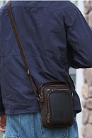 Leather Small Shoulder Bags Male Crossbody Bag 