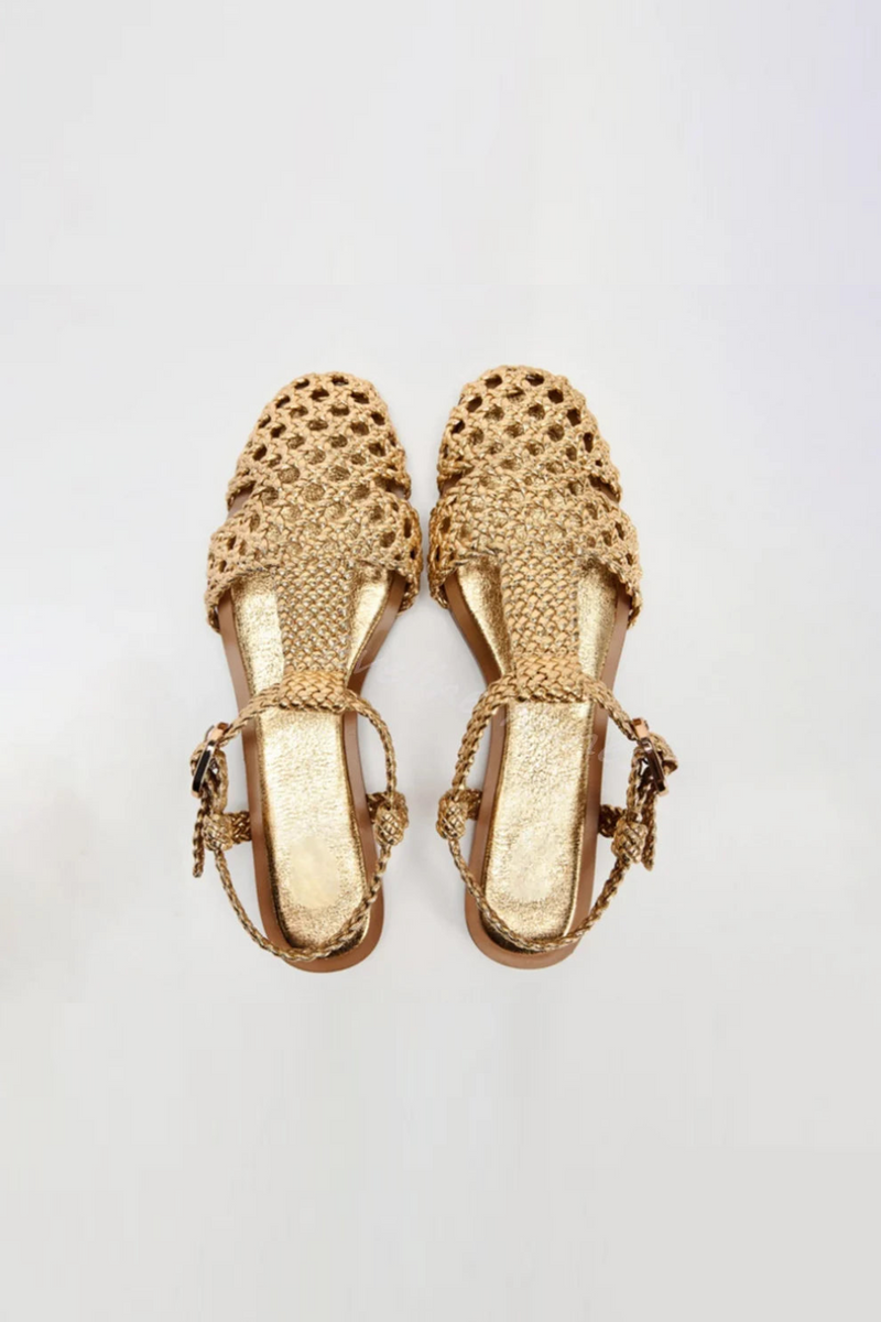 Hand-woven Sandals Women Hollow Toe Flat Casual Sandals  Summer Beach Vacation Sandals
