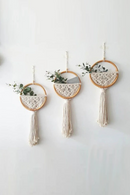 Macrame Wall Hanging Nordic Ins Door Wall Decoration Home Background Round Wall Tapestry Woven Flower Pot  Dorm Room Decor