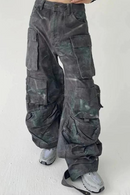 Cargo Pants Women High Waist Patchwork Pockets Camouflage Cargo Trousers Female Clothing Streetwear