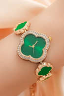Wristwatch Featuring Four-leaf Clover Design Fresh Floral Dial Niche Elegant Women's Watch
