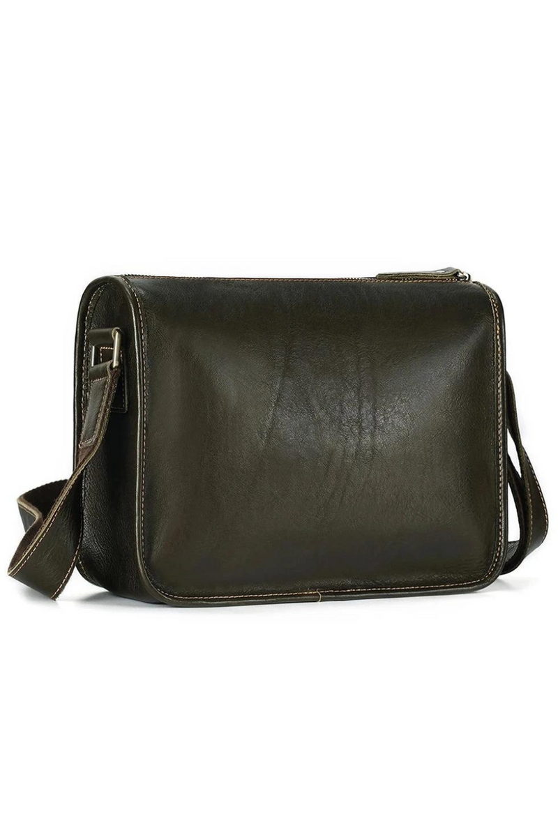 Genuine Leather Small Messenger Bag for Men Business Work Casual Crossbody Bags Leather Shoulder Bag